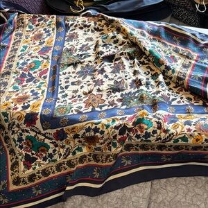 100% Silk Floral Multicolor Scarf